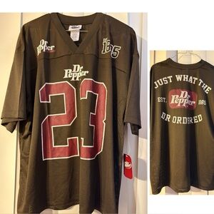 NWT 1885 Dr. Pepper #23 Just what the doctor ordered brown Jersey XL